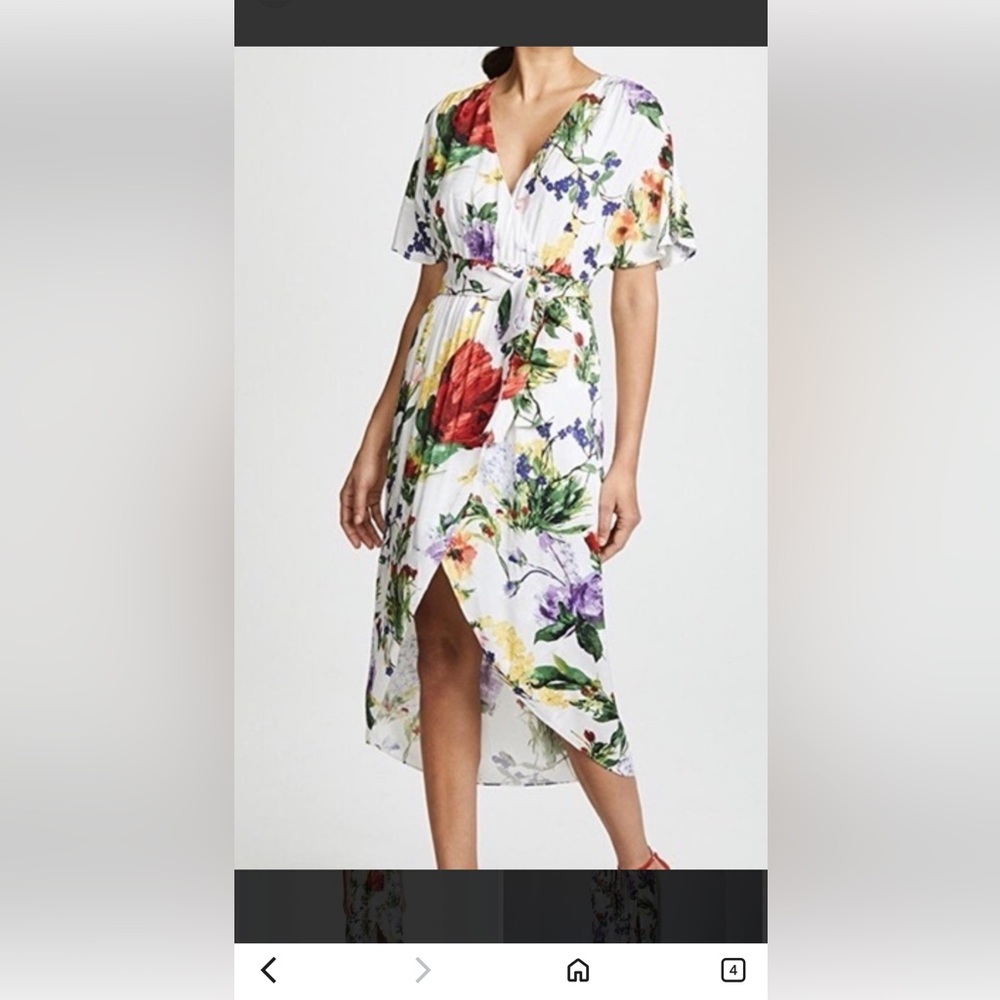 Alice + Olivia Clarine Multicolor Floral Wrap Dress
